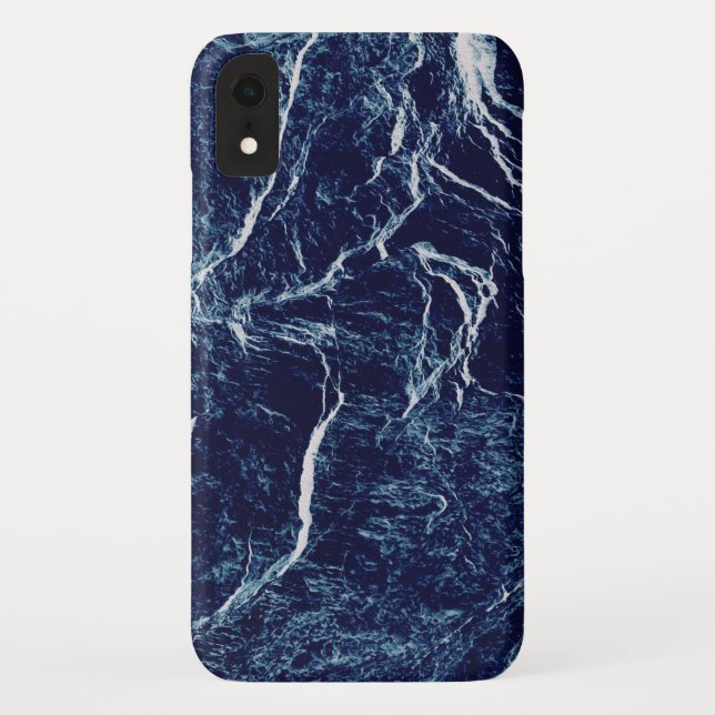 Navy Blue Abstract Pattern Case-Mate iPhone Case (Back)