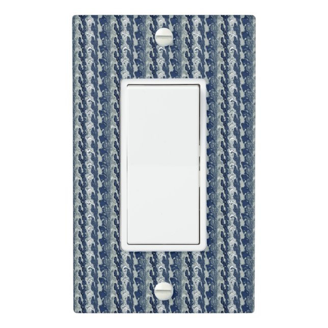Navy Blue Abstract Pattern  Light Switch Cover (In Situ)