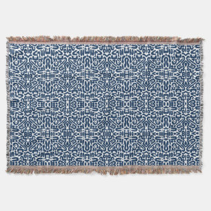 Navy Blue Abstract Throw Blanket