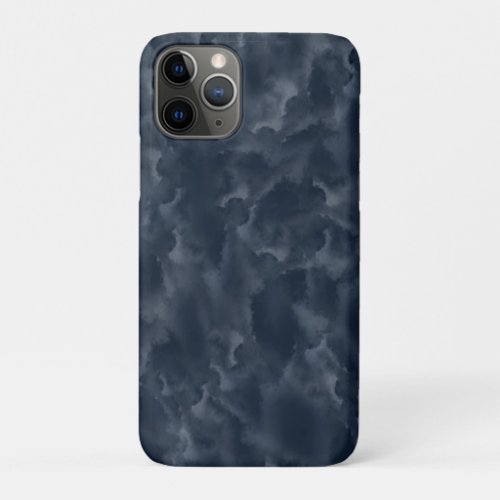 Navy Blue Abstract Watercolor Stain Elegant Chic iPhone 11 Pro Case