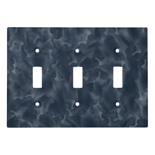 Navy Blue Abstract Watercolor Stain Elegant Chic Light Switch Cover