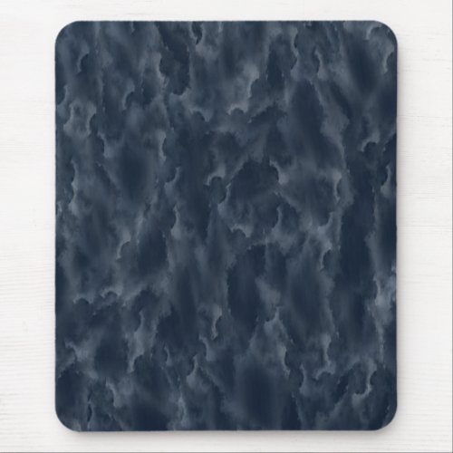 Navy Blue Abstract Watercolor Stain Elegant Chic Mouse Pad