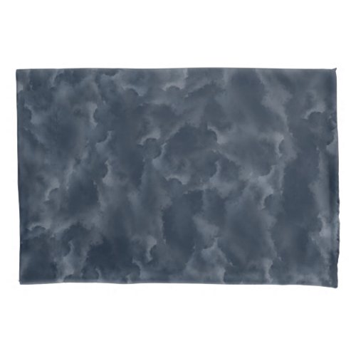 Navy Blue Abstract Watercolor Stain Elegant Chic Pillow Case