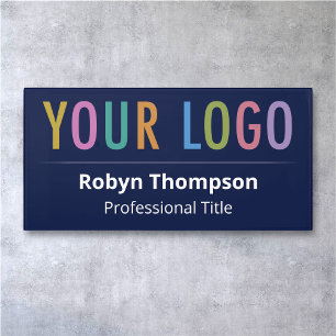 Navy Blue Acrylic Large Name Plate Business Logo Door Sign