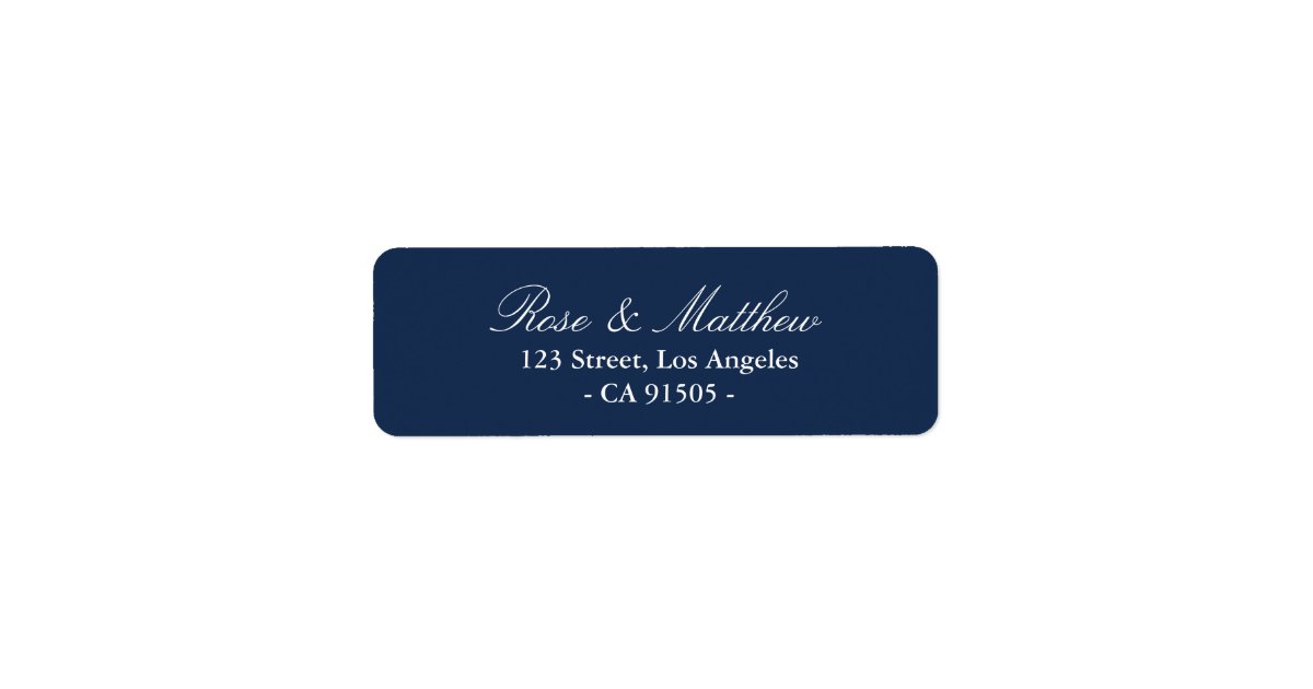 Navy blue address label Zazzle