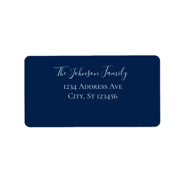 Navy Blue Address Label (Front)