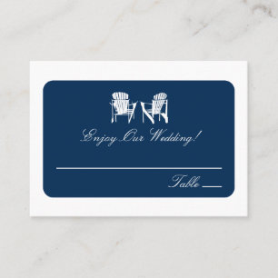 Navy Blue Adirondack Chairs Wedding Escort Cards