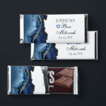 Navy Blue Agate Bar Mitzvah Party Hershey Bars<br><div class="desc">Elegant navy blue and gold agate decorates the side of these modern Bar Mitzvah party favor Hershey Bars. Your son's name is written in beautiful formal script under the Star of David. Perfect dessert for a chic,  stylish Jewish family celebrating their boy being called to the Torah.</div>