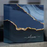 Navy Blue Agate Geode Gold Monogram 3 Ring Binder<br><div class="desc">Navy Blue and Gold Foil Agate Geode Monogram Beautiful Elegant Script Name Binder. This makes the perfect sweet 16, 13th, 15th, 16th, 18th, 21st, 30th, 40th, 50th, 60th, 70th, 80th, 90th, 100th birthday, wedding, bridal shower, anniversary, baby shower, graduation or bachelorette party gift for someone decorating her room in modern...</div>