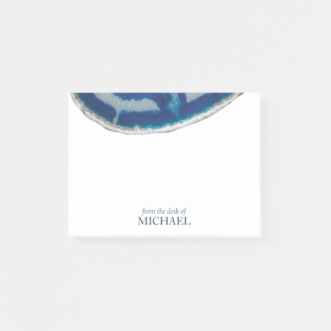 Navy Blue Agate Post-it Notes (Front)
