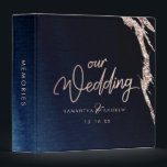 Navy Blue Agate & Rose Gold Wedding Photo Album Binder<br><div class="desc">Navy Blue Ombre Agate & Rose Gold Faux Foil Lettering Perfect for Fall or Winter Wedding Photo Album With trendy Hand Lettered Script font! ~ Check my shop to see the entire wedding collection with this design!</div>