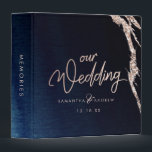 Navy Blue Agate & Rose Gold Wedding Photo Album Binder<br><div class="desc">Navy Blue Ombre Agate & Rose Gold Faux Foil Lettering Perfect for Fall or Winter Wedding Photo Album With trendy Hand Lettered Script font! ~ Check my shop to see the entire wedding collection with this design!</div>