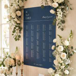 Navy Blue Alphabetical Wedding Seating Chart