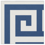 Navy Blue Alternating Square Greek Key Pattern Fabric