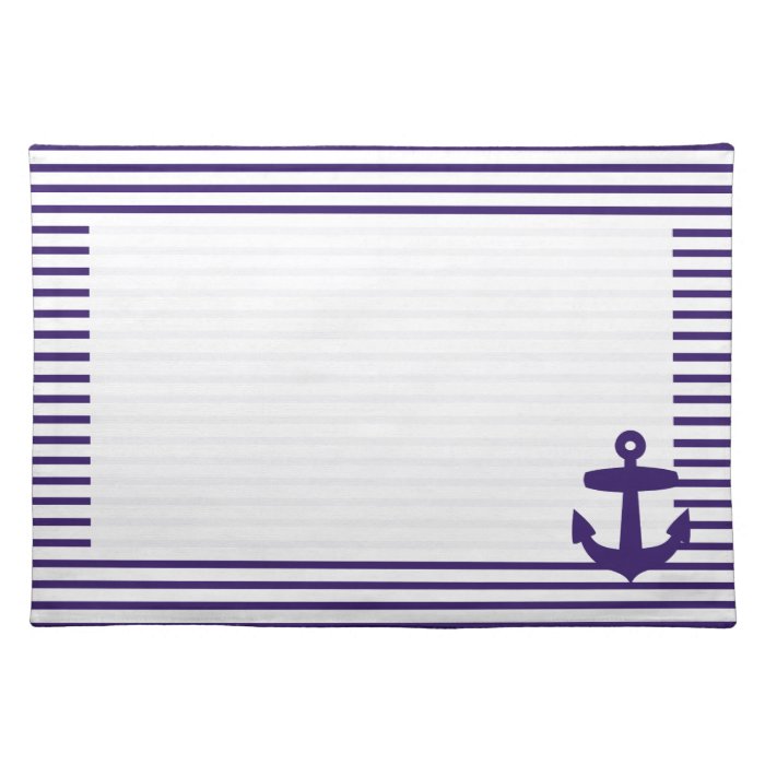 Navy Blue Anchor and Sailor Stripes Placemats