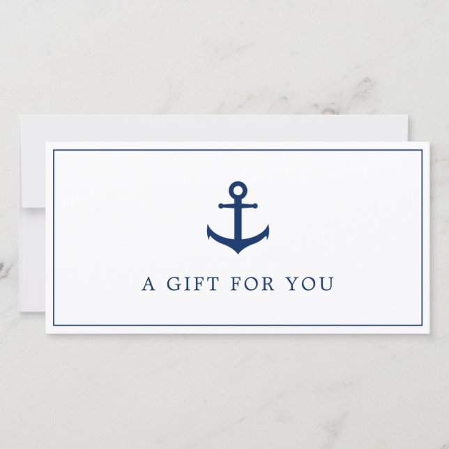 Navy Blue Anchor Business Gift Certificate (Front)