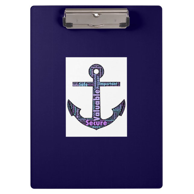 Navy Blue Anchor Clipboard (Front)