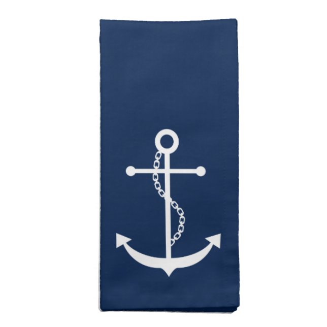 Navy Blue Anchor Cloth Napkin (Folded)