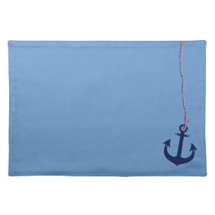 Navy blue anchor cloth placemat