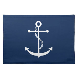 Navy Blue Anchor Cloth Placemat