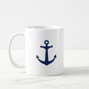Navy Blue Anchor Coffee Mug