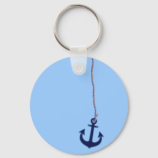 navy blue anchor keychain (Front)