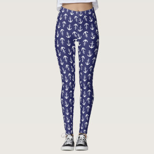 Navy Blue Anchor Leggings