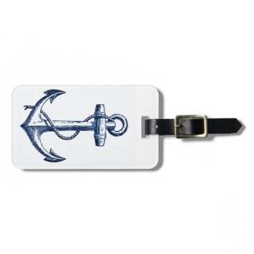 Navy Blue Anchor Luggage Tag Navy Blue Anchor Luggage Tag