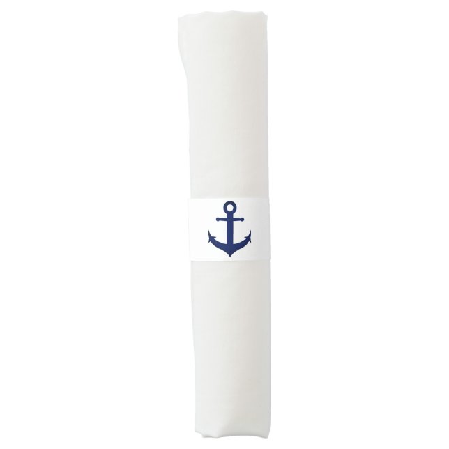 Navy Blue Anchor Napkin Bands (Front)