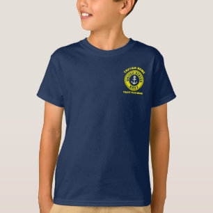 Navy blue Anchor nautical captain sailing summer T-Shirt