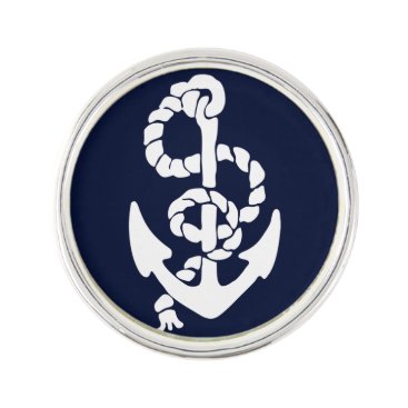 Navy Blue Anchor Nautical Lapel Pin