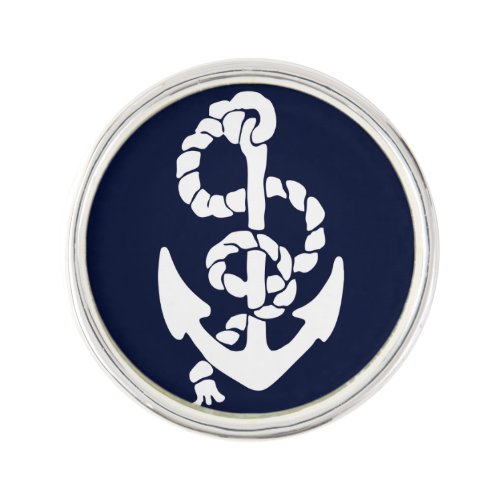 Navy Blue Anchor Nautical Lapel Pin