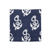 Navy Blue Anchor Nautical Pattern Cloth Napkin (Quarter Fold)