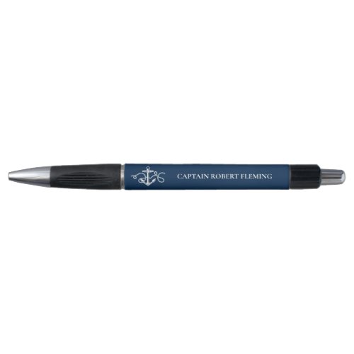 Navy Blue Anchor Nautical Personalized Pen