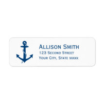30 Custom Cartoon Navy Personalized Address Labels 