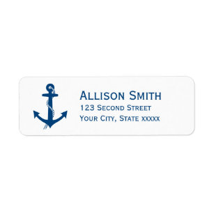 Navy blue mailing labels