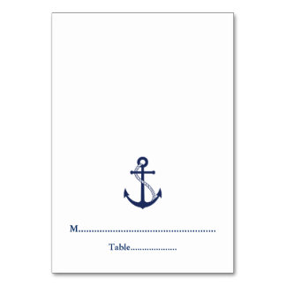Navy Blue Anchor Nautical Wedding Place Cards