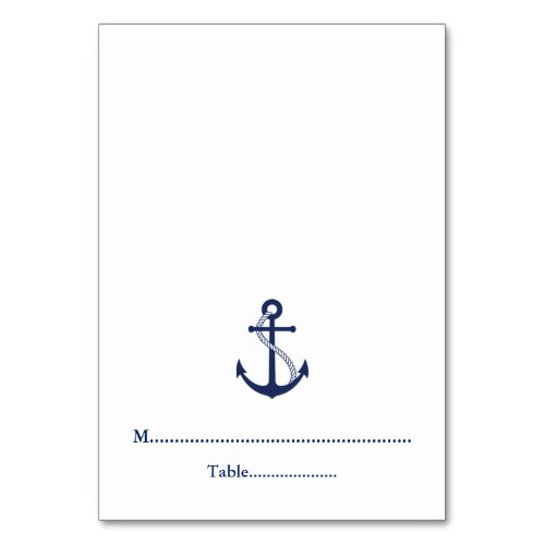 Navy Blue Anchor Nautical Wedding Place Cards