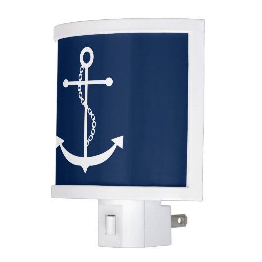 Navy Blue Anchor Night Light (Left)