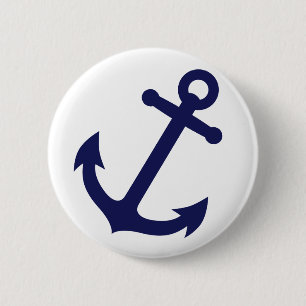 Navy Blue Anchor Pinback Button