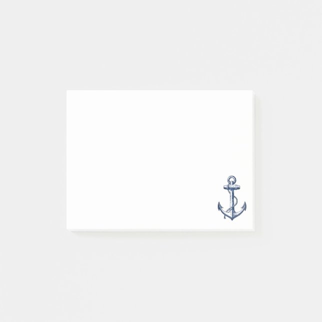 Navy Blue Anchor Post-it Notes (Front)