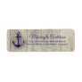 Navy Blue Anchor Rustic Driftwood Nautical Label