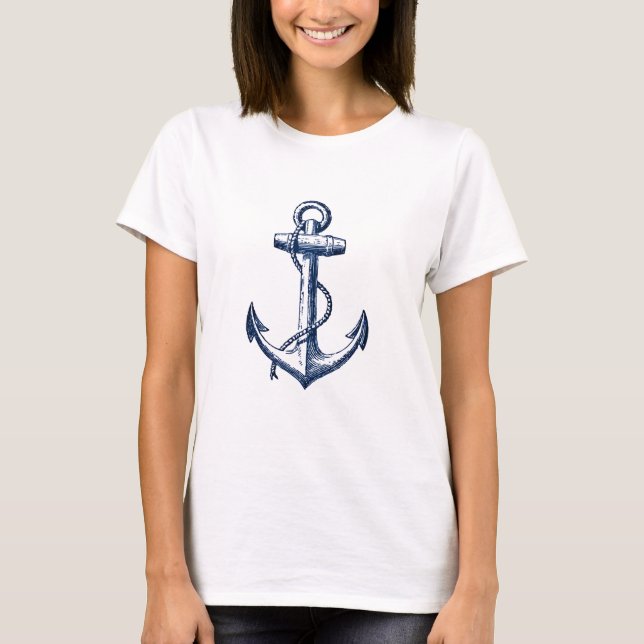 Navy Blue Anchor T-Shirt (Front)