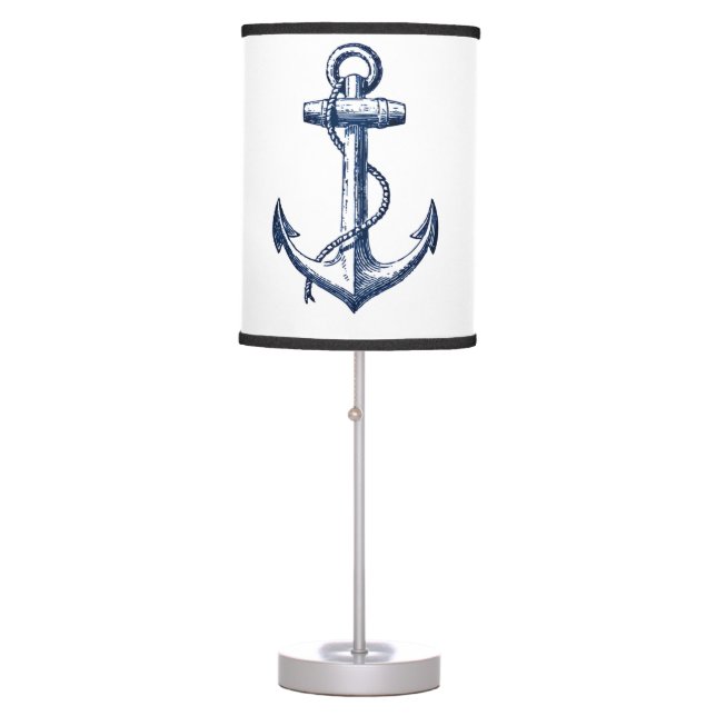 Navy Blue Anchor Table Lamp (Front)