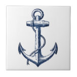Navy Blue Anchor Tile<br><div class="desc">This anchor is perfect for any nautical theme lover!</div>