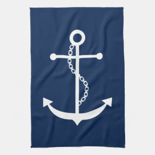 Navy Blue Anchor Towel