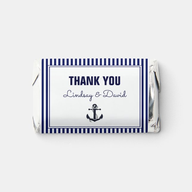 Navy Blue Anchor Wedding Hershey's Miniatures (Front)
