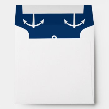 Navy Blue Anchors Pattern 1 Envelope by GraphicsByMimi at Zazzle