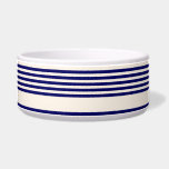 Navy blue and beige five stripes pattern bowl<br><div class="desc">Navy blue and beige five stripes pattern</div>
