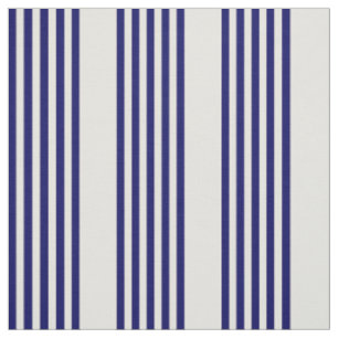 Navy blue and beige five stripes pattern fabric